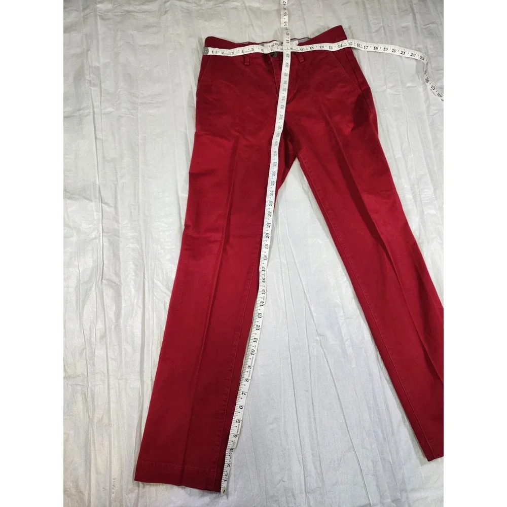 Lacoste Stretch Chino 30x32 Rouge HH9553 00 240 Red Pants Mens Men's Flat Front